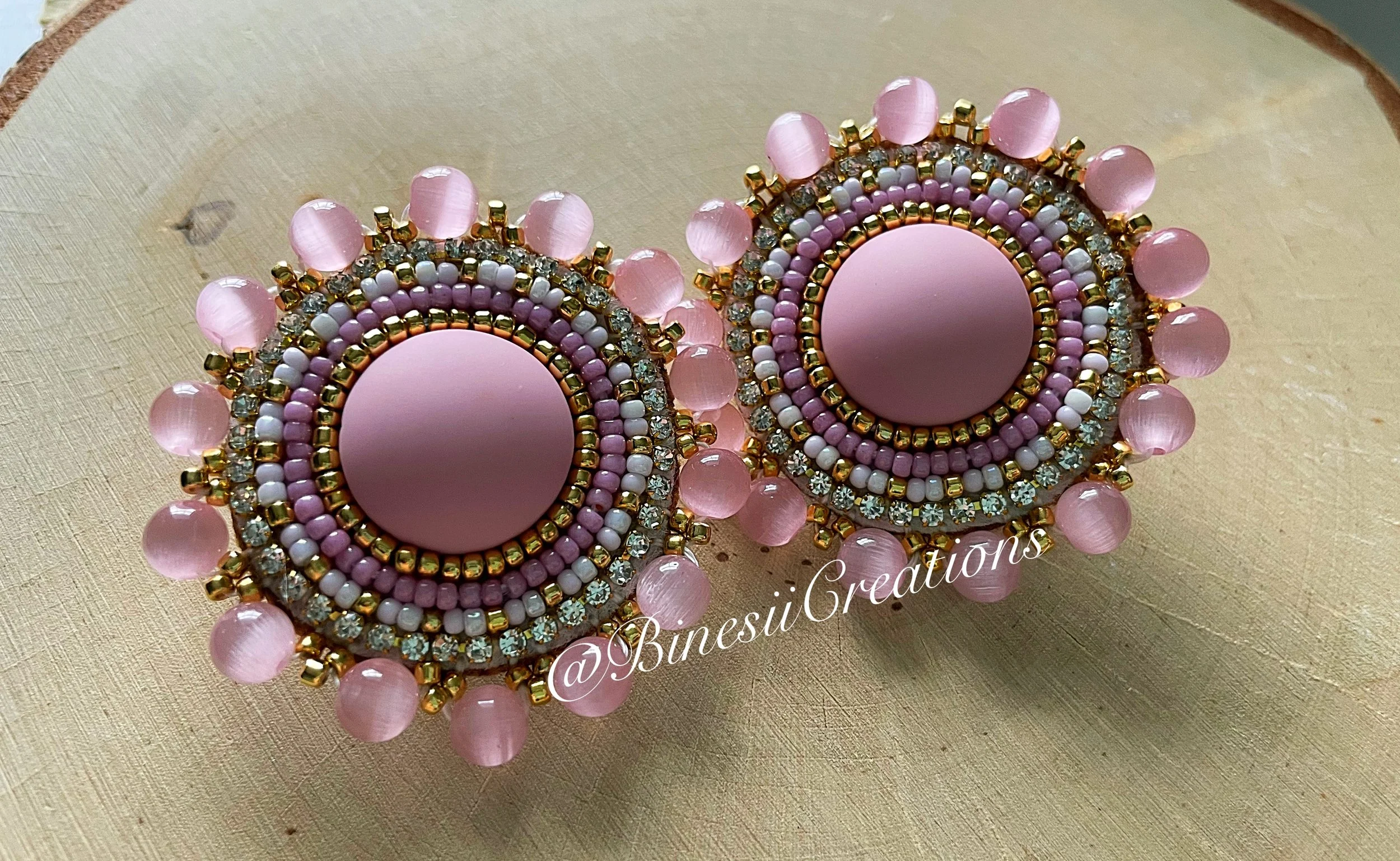 Pink Radiance Beaded Earrings