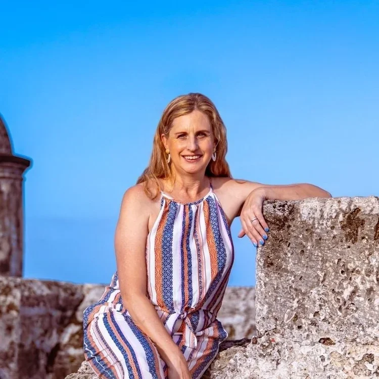 Woman on a colonial pier
