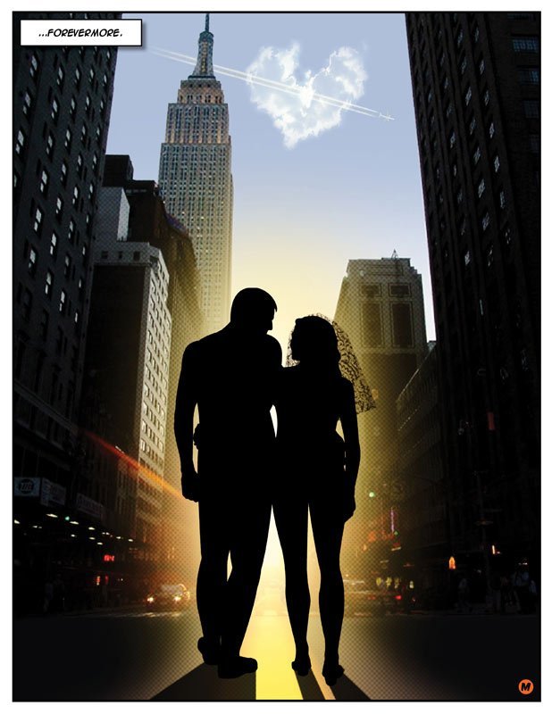 Comic-Themed Artwork created for the wedding of two friends (excerpt).