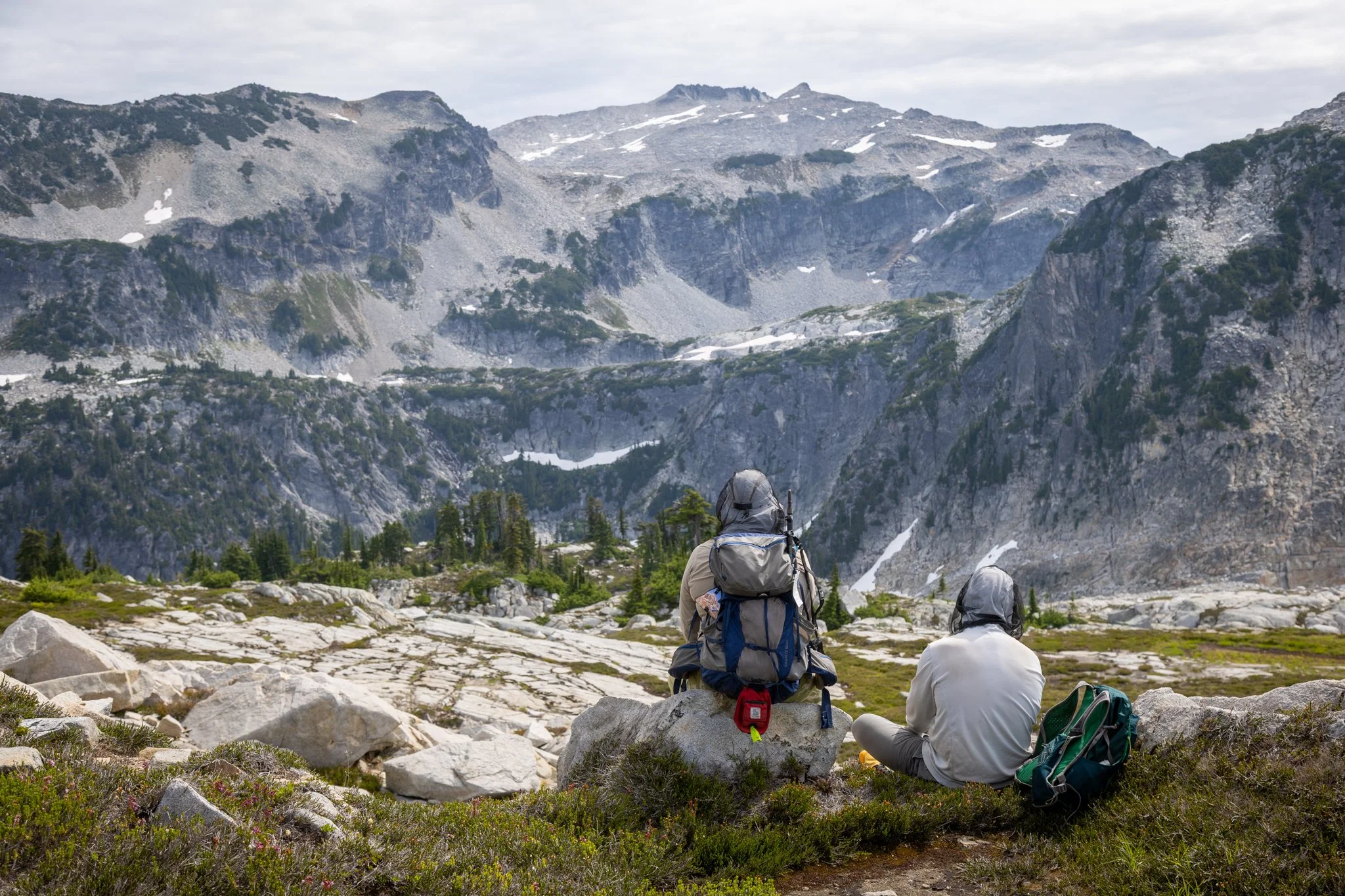 Soaking up the view toward Mt. Hinman
