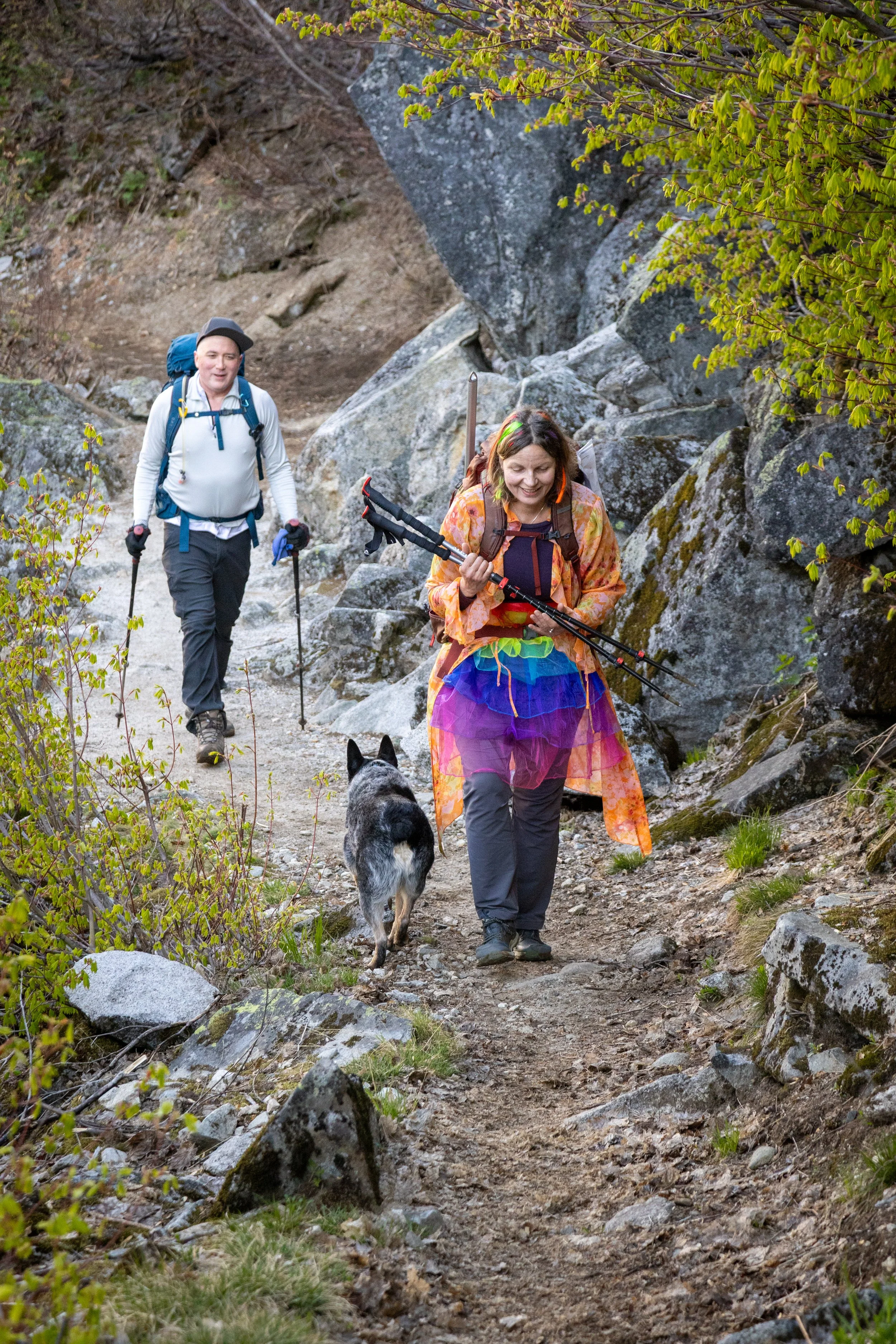 Andrew and Martina making their way early on the trail