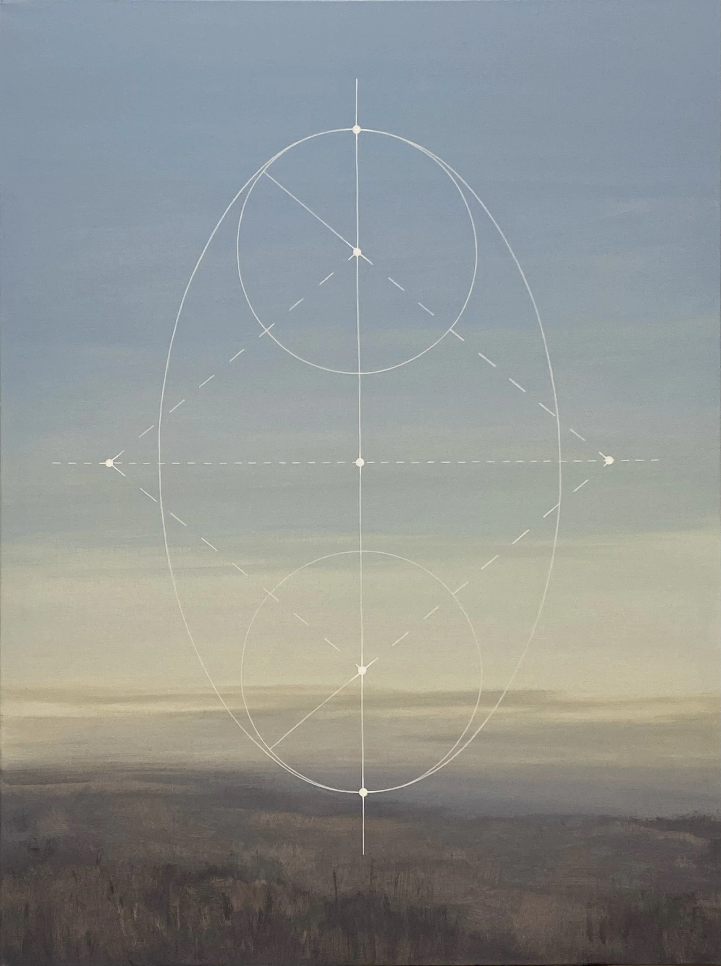 Cosmographia 5, 2024. Oil and acrylic on linen, 120x90cm. (National Emerging Art Prize shortlisted)