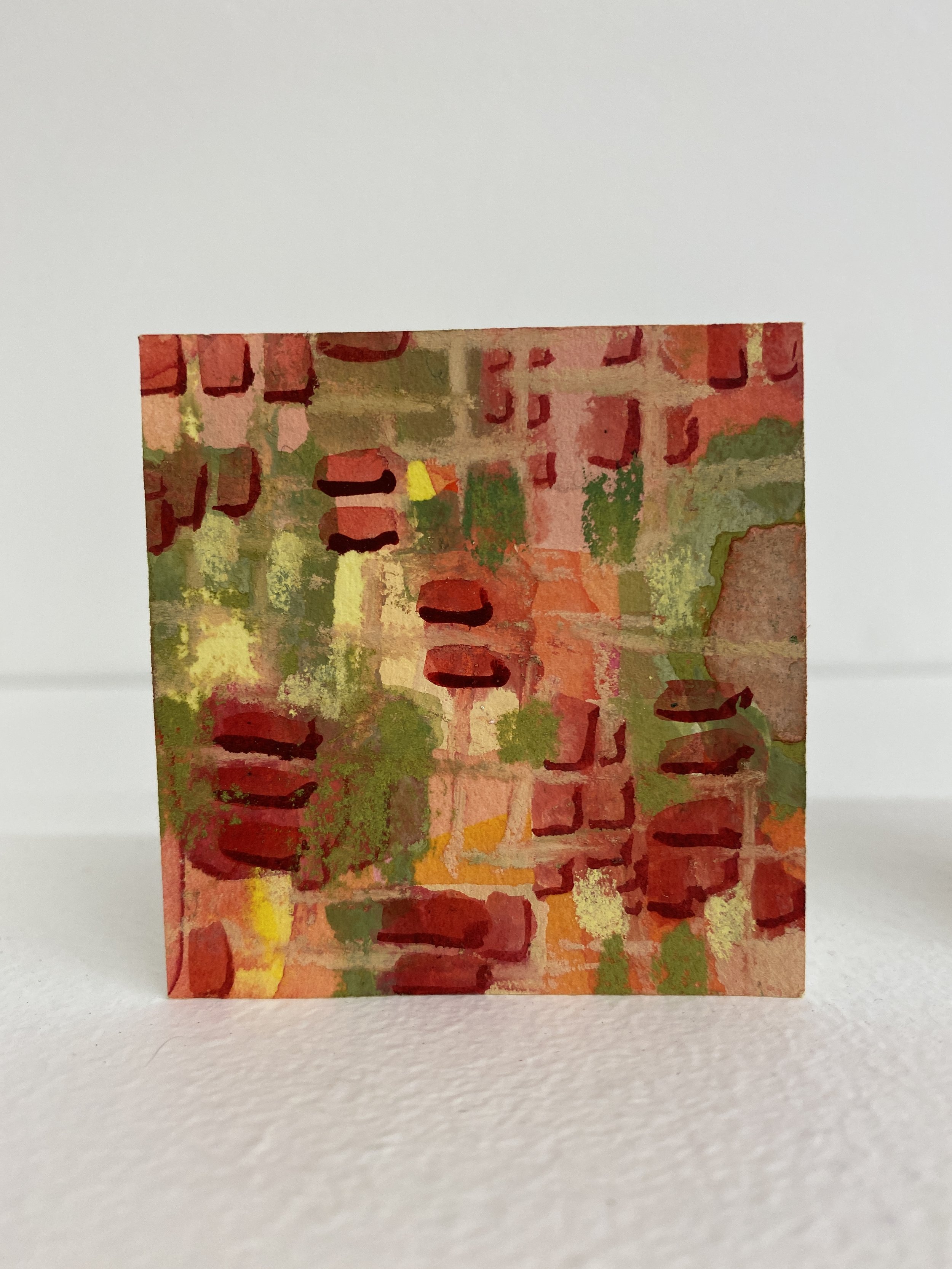 Miniature exhibition (detail), 2022. Acrylic, pastel on watercolour paper