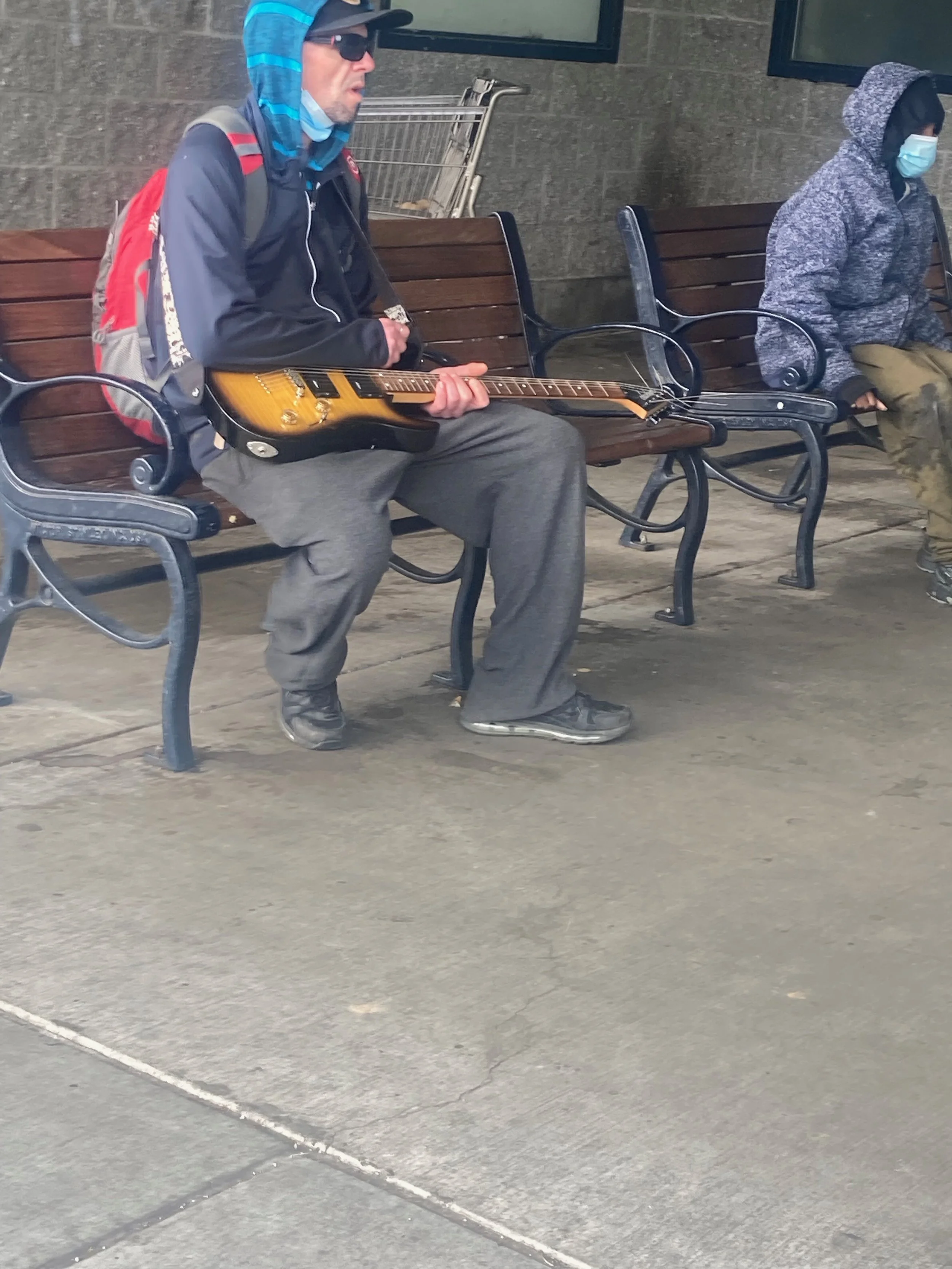 He didn't have much but he could sure paw that guitar. 