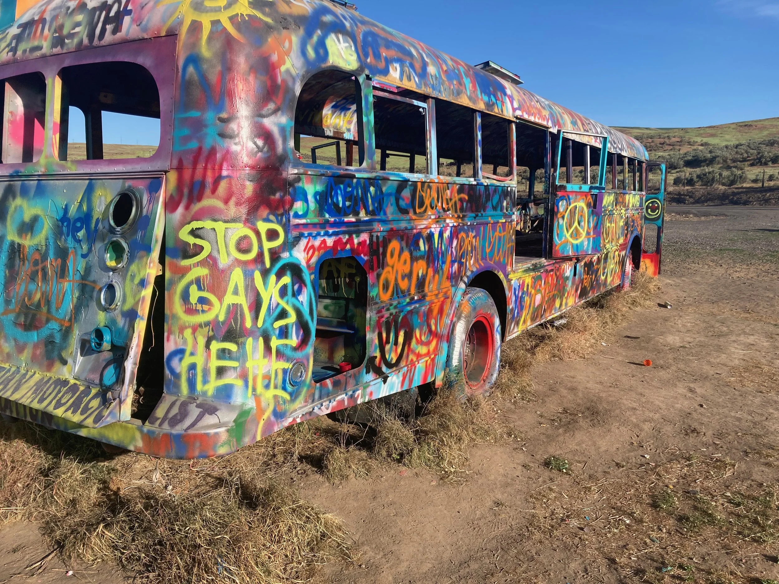 Abandoned bus in the middle of Washington State. 