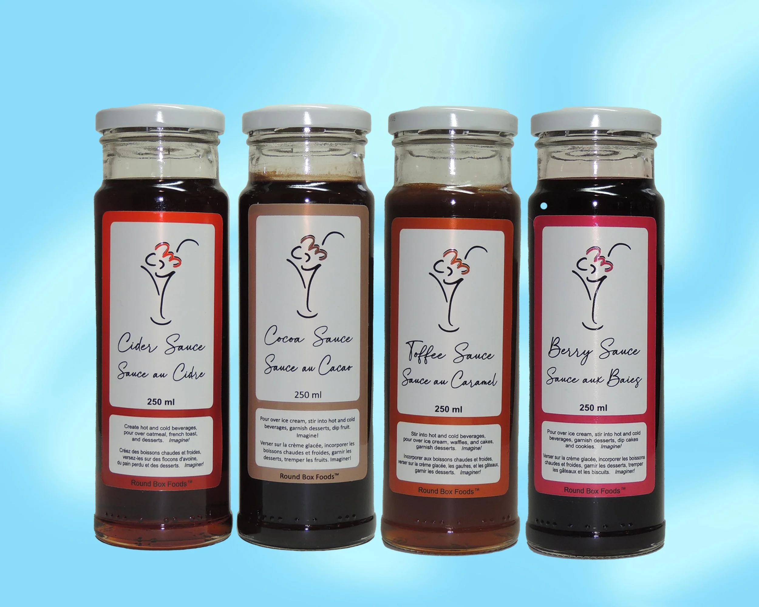 Our products: Four delicious dessert sauces