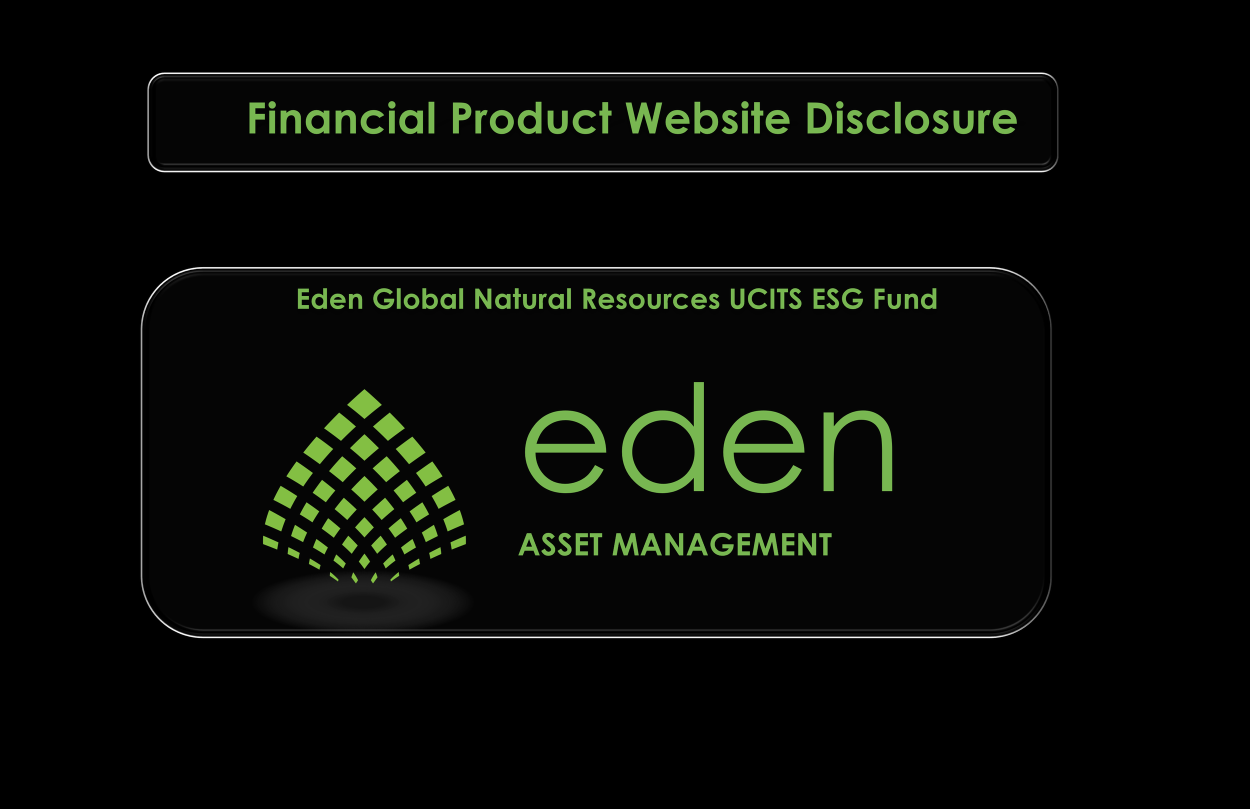 FINANCIAL PRODUCT WEBSITE DISCLOSURE • Eden Partners