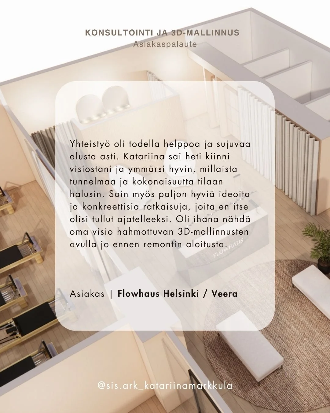 T&auml;ss&auml; kohteessa autoin sisustussuunnittelun osalta kevyemmin. K&auml;ytiin asiakkaan kanssa paikalla l&auml;pi tilaratkaisuja ja materiaalivalintoja ja erityisesti pohdittiin, miten pukutilat saataisi toteutettua toimivasti tiloihin. Tilast
