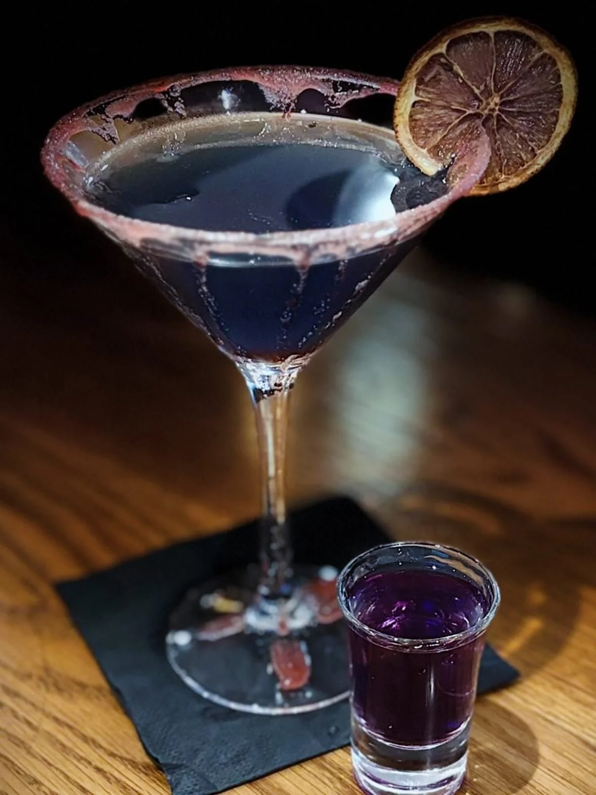 🕸️ Cocktail of the Month 🕸️
In honour of #spookyszn 🎃👻

Our fabulous Maria &mdash; with her partner in potion-making, David &mdash; has brewed up something wickedly good this month!

💜 Purple Dragon Martini &euro;11
💜 Purple Haze Shot &euro;6
?