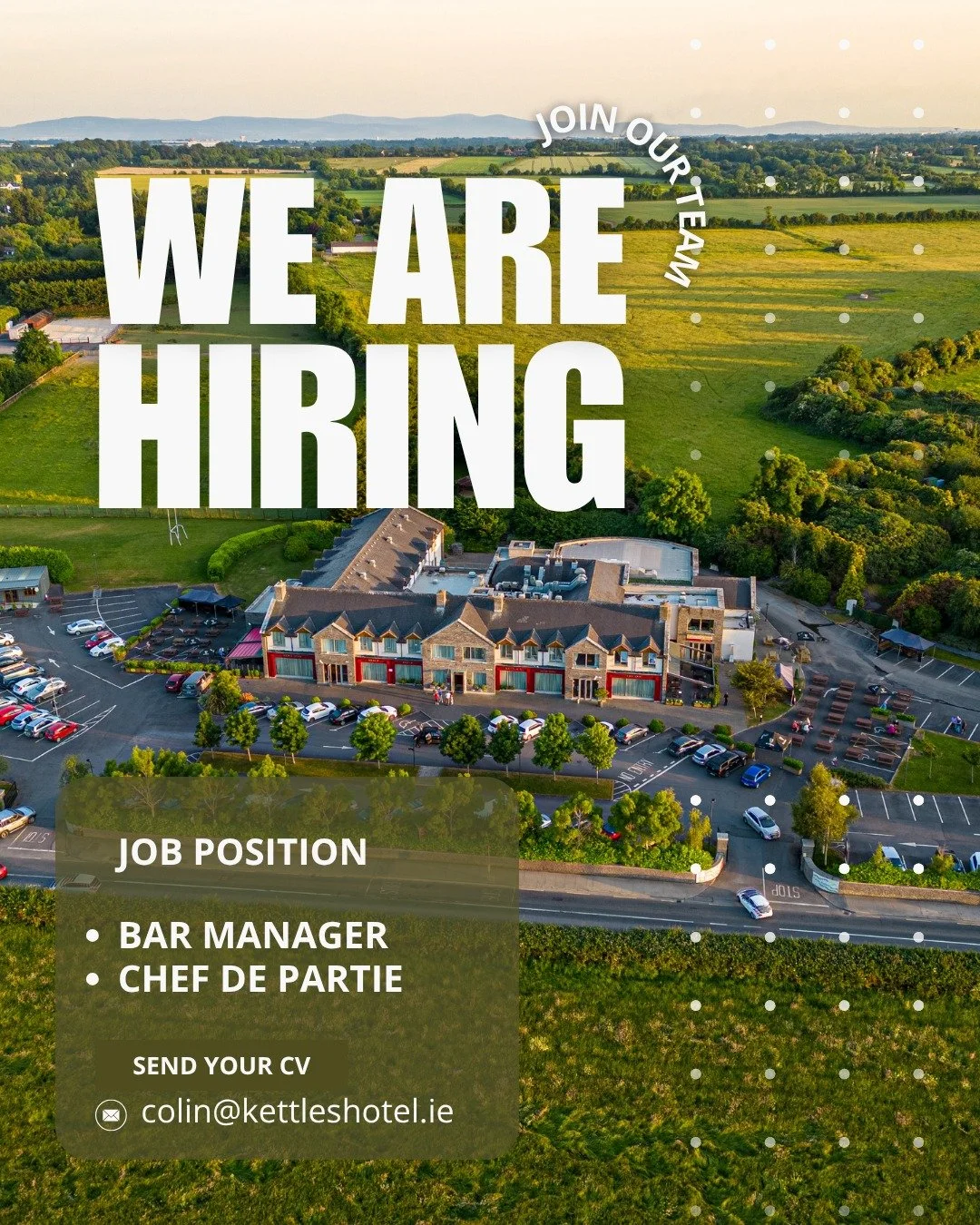 🌟 We’re Hiring! 🌟
Kettles Country House Hotel is expanding our team and looking for passionate, dedicated professionals to join us!
📍 Available Positions:
• Bar Manager
• Chef de Partie
If you’re enthusiastic, experienced,