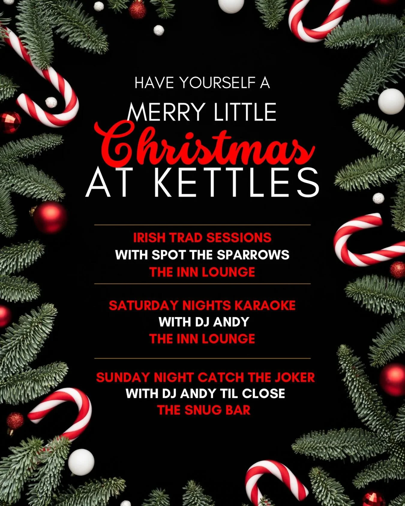 Festive nights, cosy pints, and Christmas craic at Kettles 🎄
Comment your favourite night: Trad, Karaoke, or Catch the Joker?👇