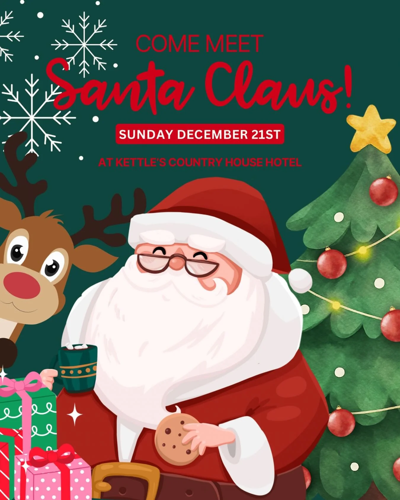 Santa will be visiting Kettle&rsquo;s Country House Hotel on Sunday, December 21st.

You&rsquo;ll find him by the fire in reception throughout carvery &mdash; the perfect spot for a quick hello or a festive photo. ✨🎅