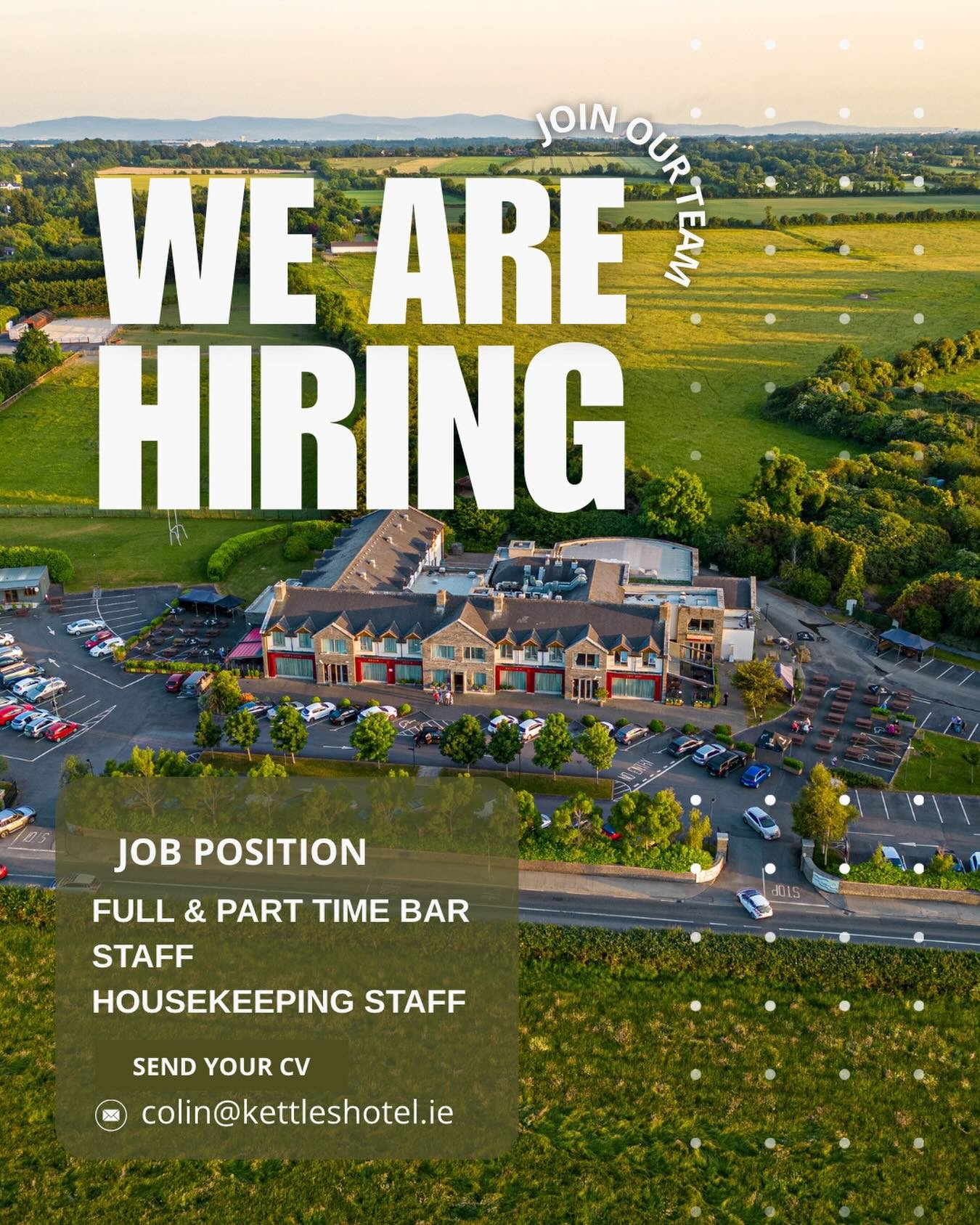 We&rsquo;re hiring at Kettles Hotel.
Full-time and part-time positions available for experienced bar staff and housekeeping staff.
If you have experience in a busy hospitality environment and take pride in your work, we&rsquo;d love to hear from you.