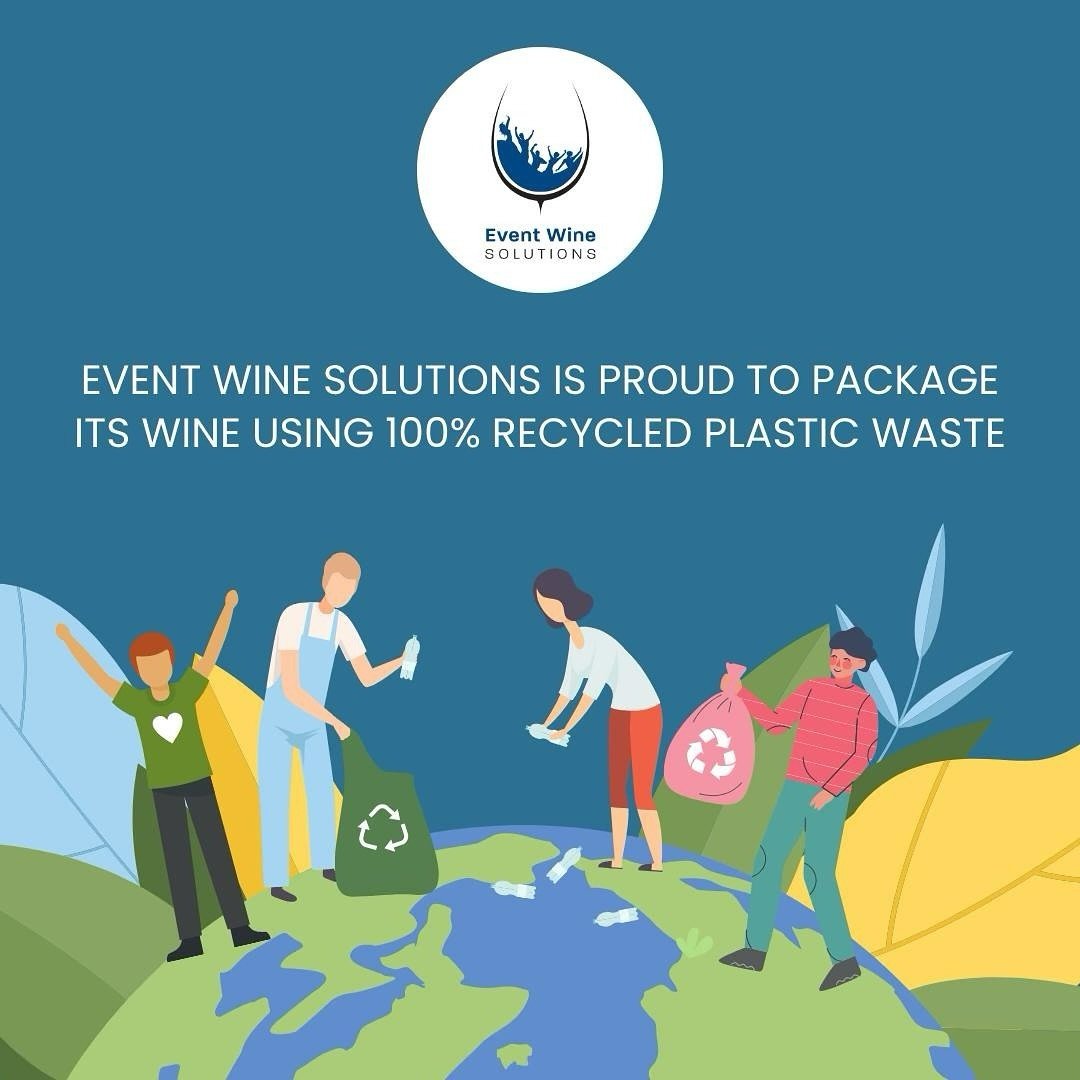 Event Wine Solutions has invested heavily into the research and development of low-carbon packaging formats for its range of wine for events. We are proud to offer wines in 100% recycled and recyclable rPET bottles which take existing plastic waste a