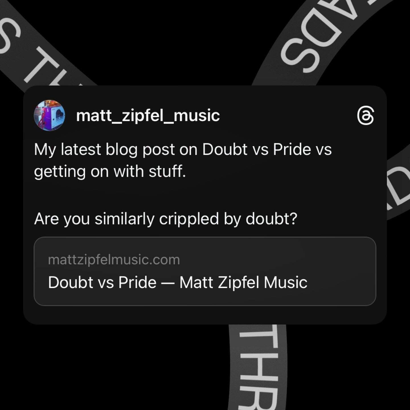 https://www.mattzipfelmusic.com/blog/doubt-vs-pride Are you crippled by doubt? #blog #doubt #songwriting