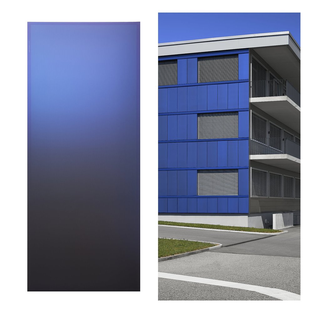  Produktfoto Farbverbindlichkeit bei Architekturfotos AVANCIS Solarmodule 