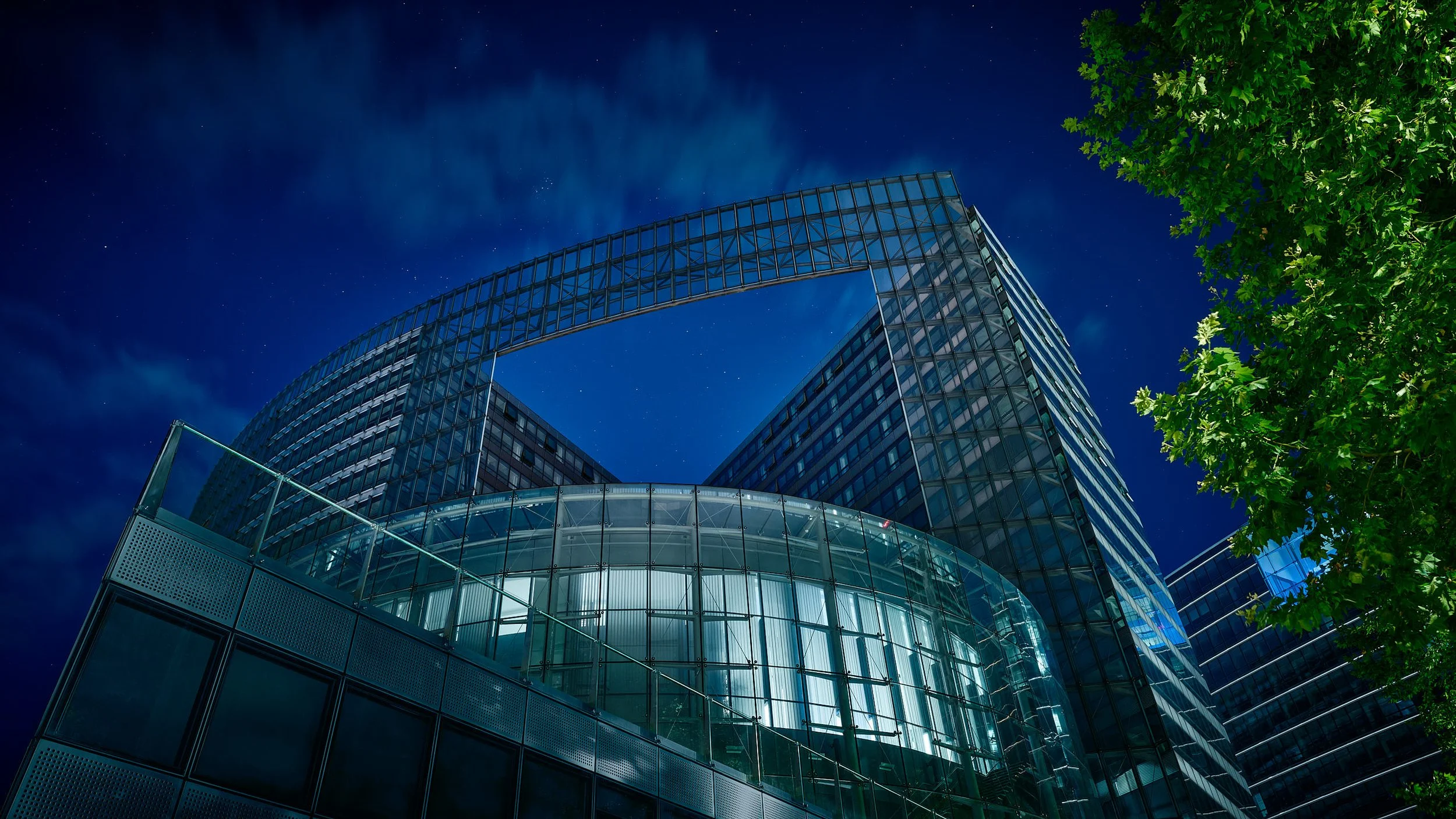Charlemagne Building EU Quarter Brussels at night