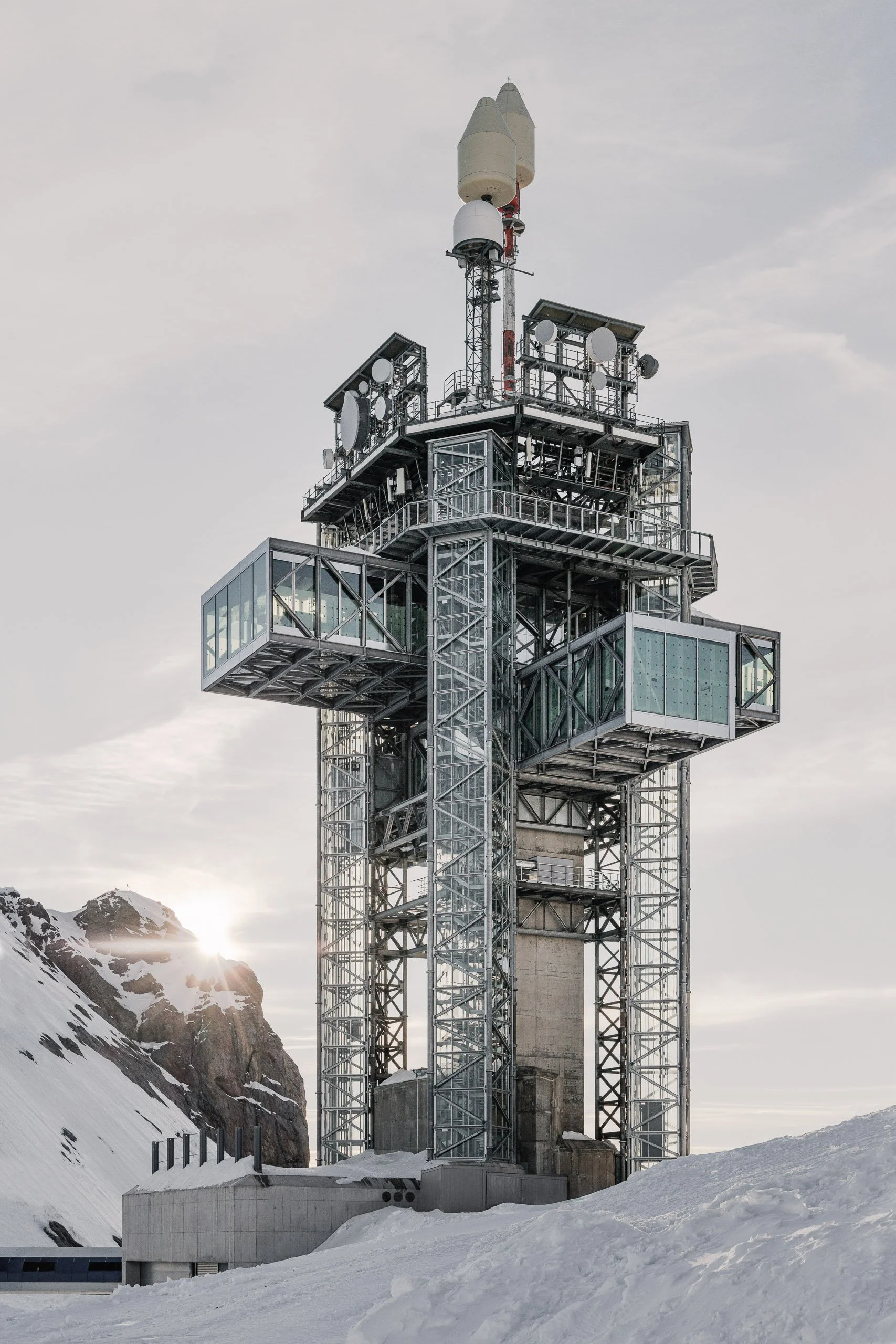 The Titlis Tower by Herzog & De Meuron at sunrise