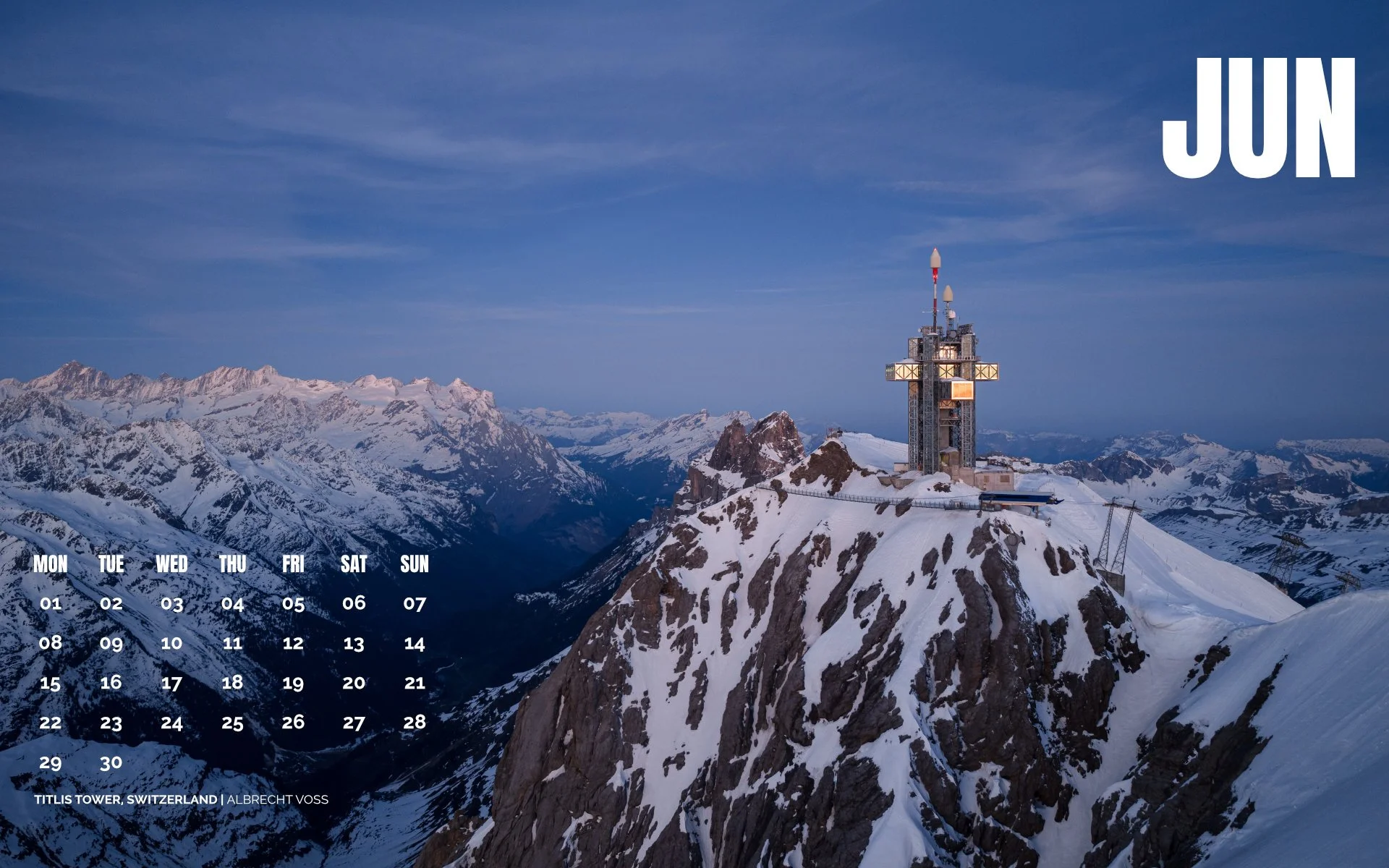 Titlits Tower in Engelberg at dawn