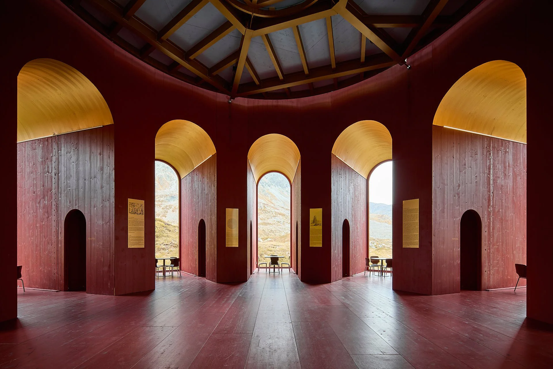 Architectural photography of Julierturm, Origen, Julier Pass, Switzerland, entrance, Venus Laowa 15mm f/4.5 Zero-D Shift