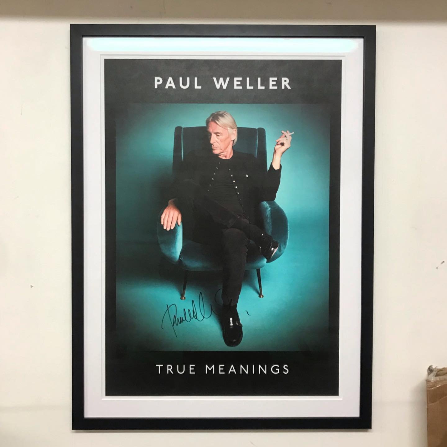Signed lithograph, framed with AR70 glass, simple black frame &amp; white mount.
#paulweller #truemeanings  #pictureframing #art #wallart framing pictures mounting artoftheday glass hangingart farnhamframing farnhampictures farnhamart Surrey framing 