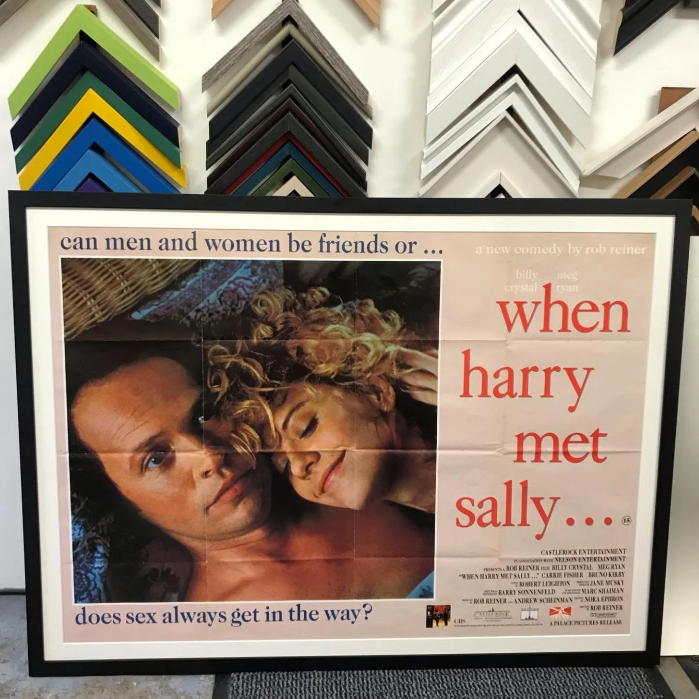 What a classic! Vintage poster with small mount &amp; simple black frame, Anti reflective glass. 
#whenharrymetsally #movieposter #megryan #vintagemovies #farnhamframing 
Redkite picture framing is a local business based in Farnham, Surrey. All types