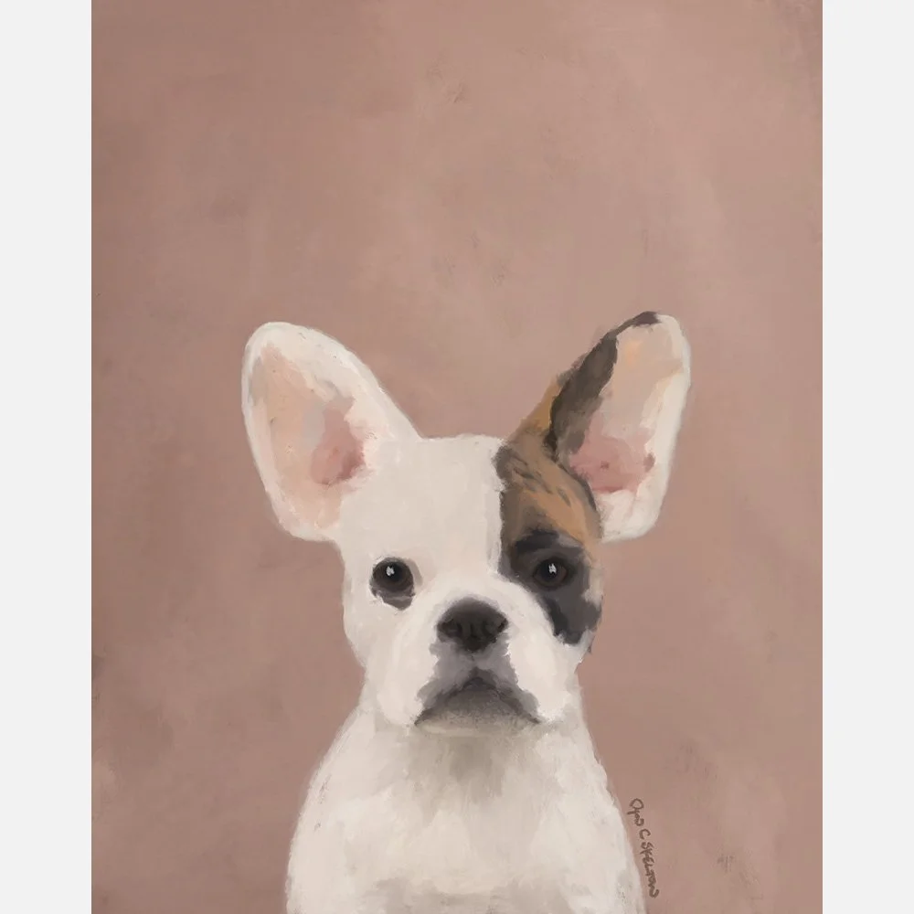 Charming French Bulldog Art Print – Stylish Playful Dog Decor