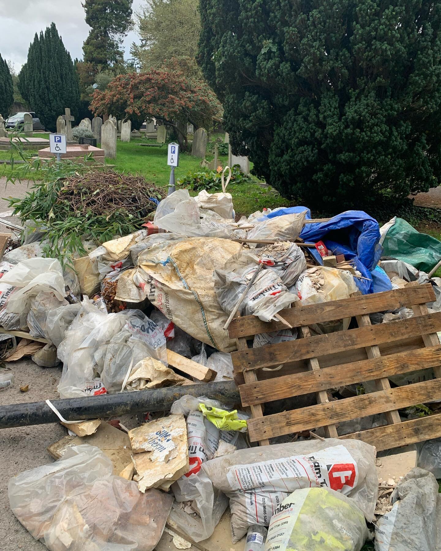 Someone dumped all of this outside the church on Friday #flytipping