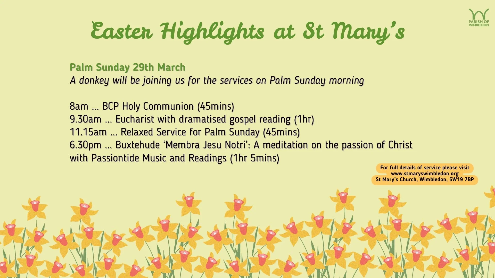 Palm Sunday Services