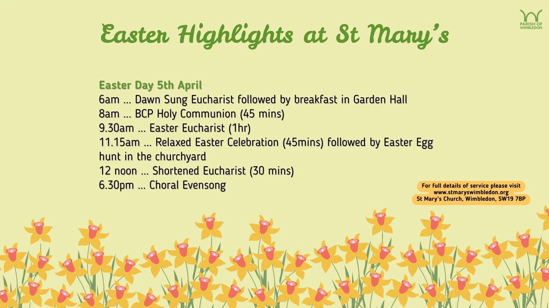 Easter Day Services