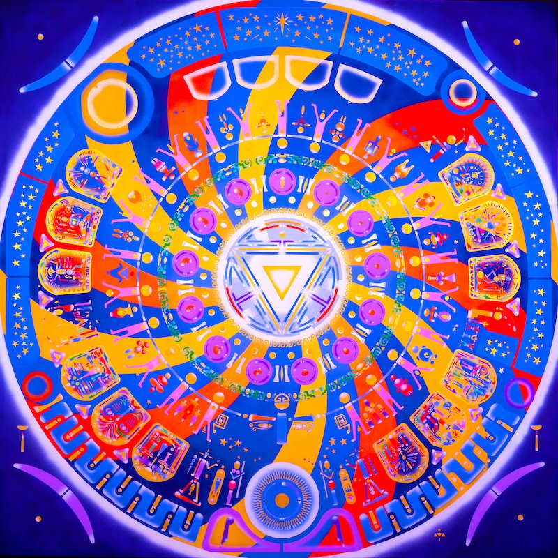 StarWheel mandala painting SW 051 Spiral Goddess by visionary artist Aya.