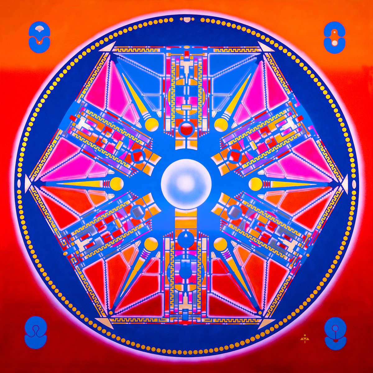 StarWheel neo-mandala painting SW 094 Sol-3 Mag by visionary artist Aya.