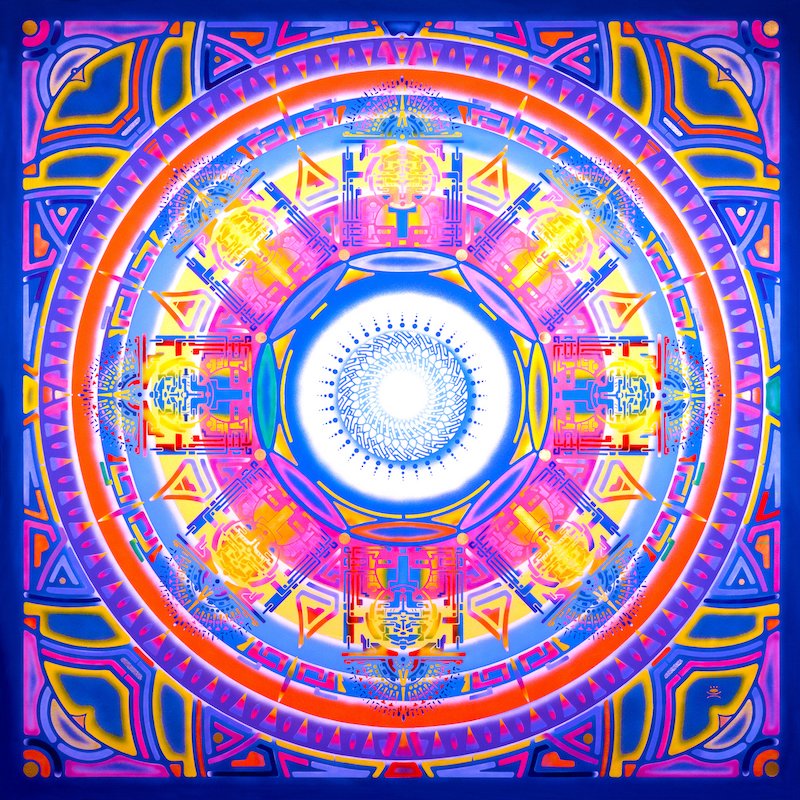 StarWheel neo-mandala painting SW 022 Octa-Gate by visionary artist Aya.
