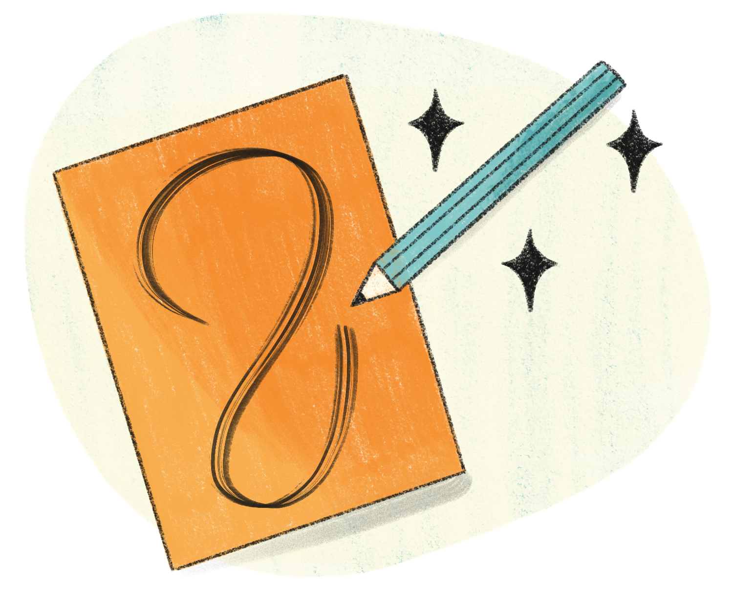 Icon of a piece of paper with a pencil showing the start of a sketch