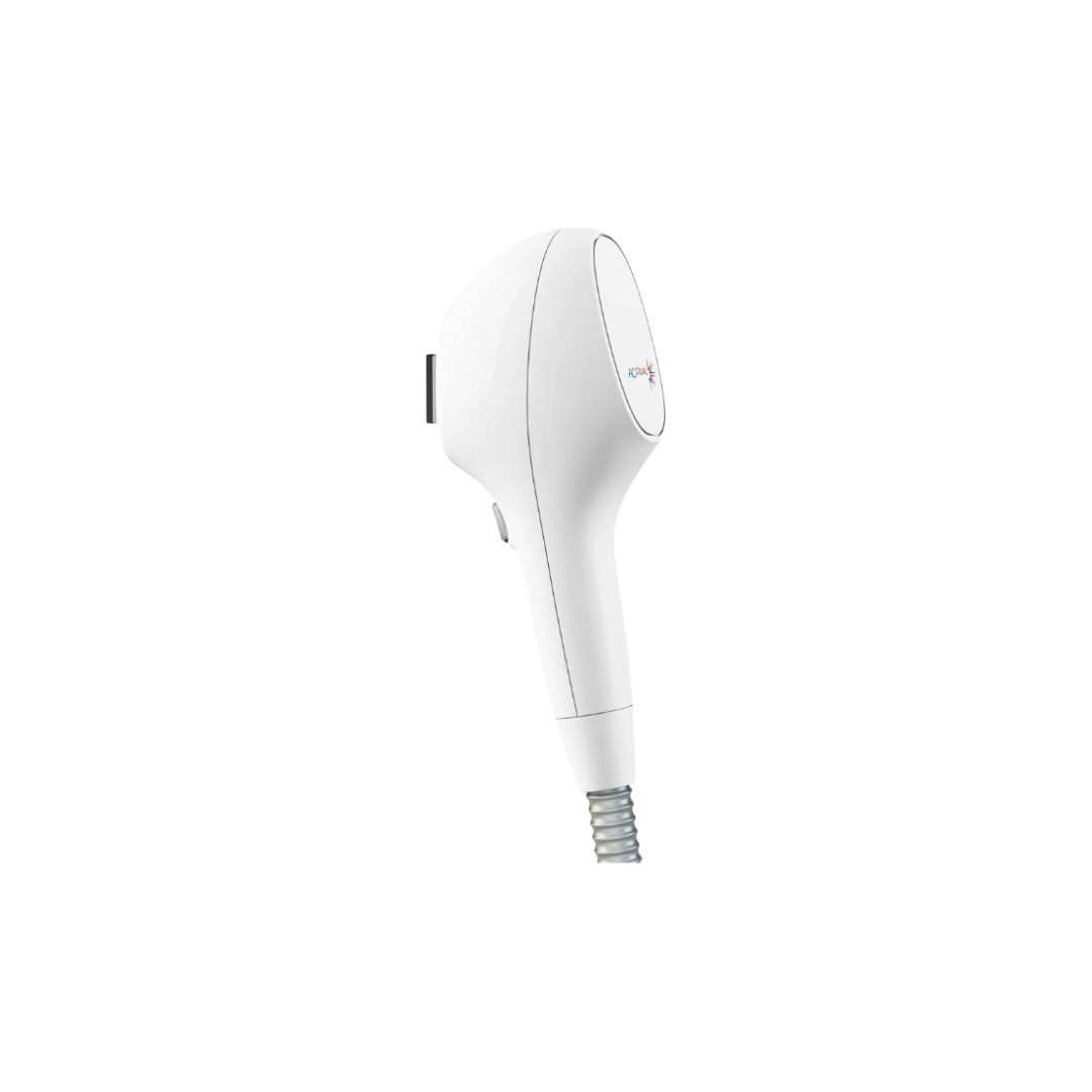 White handheld laser hair removal device on white background