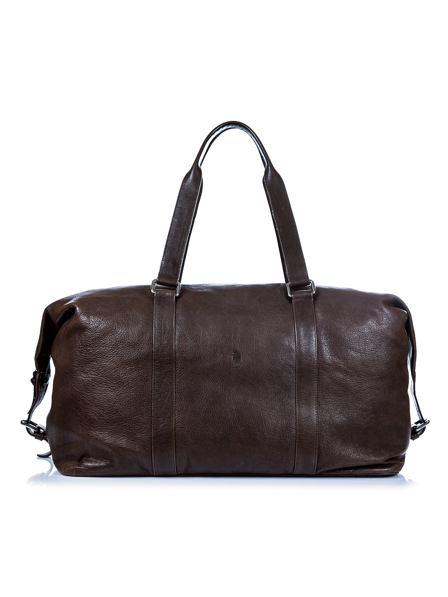 Week end bag in dark brown buffalo leather