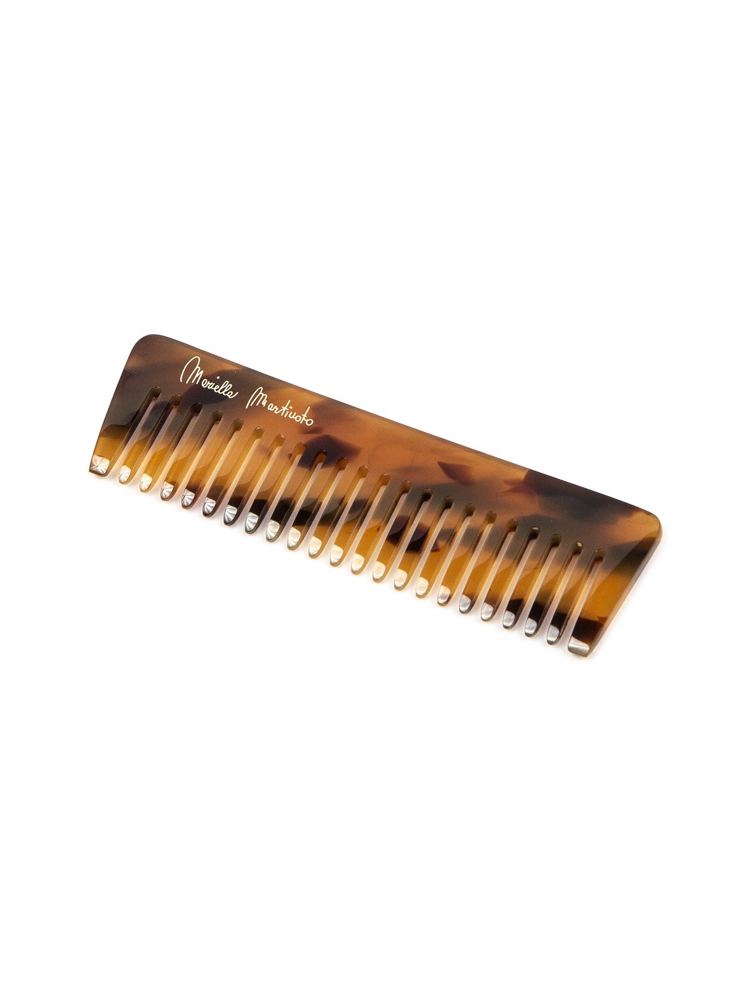 Large tooth beard and mustache comb - Tortoiseshell galalith