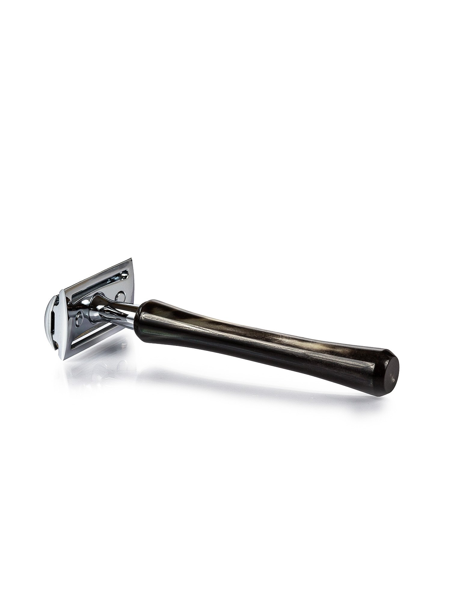 Genuine horn razor with safety blade