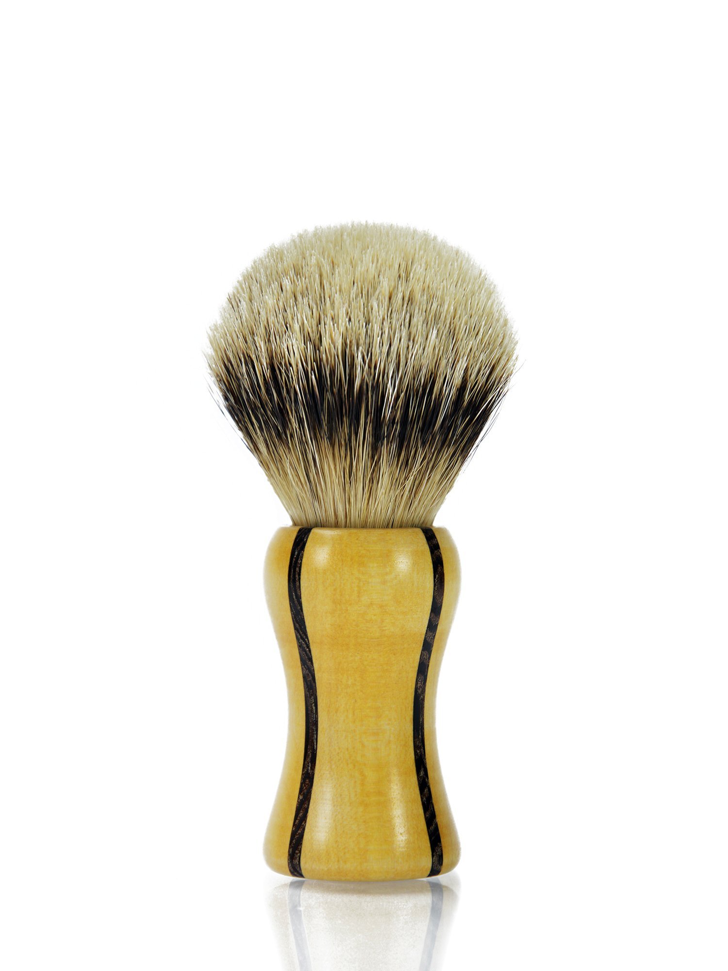 Maple and wenghe wood shaving brush with silvertip badger hair (Copia)