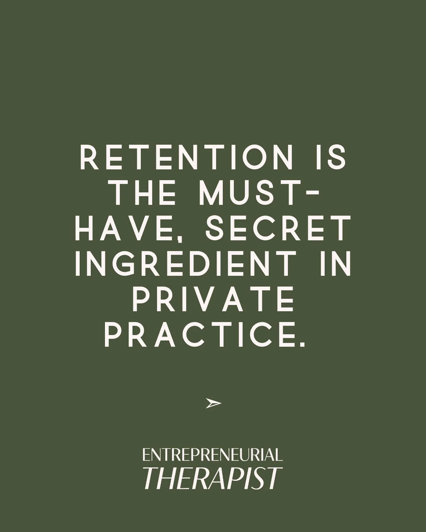 Retaining clients will help the health of your practice more than anything you can do as a therapist in Private practice.

You also have the ability to see someone for years and years on end (when clinically appropriate) which allows the opportunity 