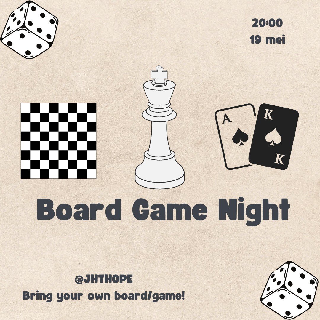 Board Game Night in thope!

Kom samen gezellige gezelschapspelletjes of andere board games spelen in thope! Er zullen enkele spellen aanwezig zijn maar je mag zeker ook je eigen spellen meenemen. Let's game!

Tot subiet!!!