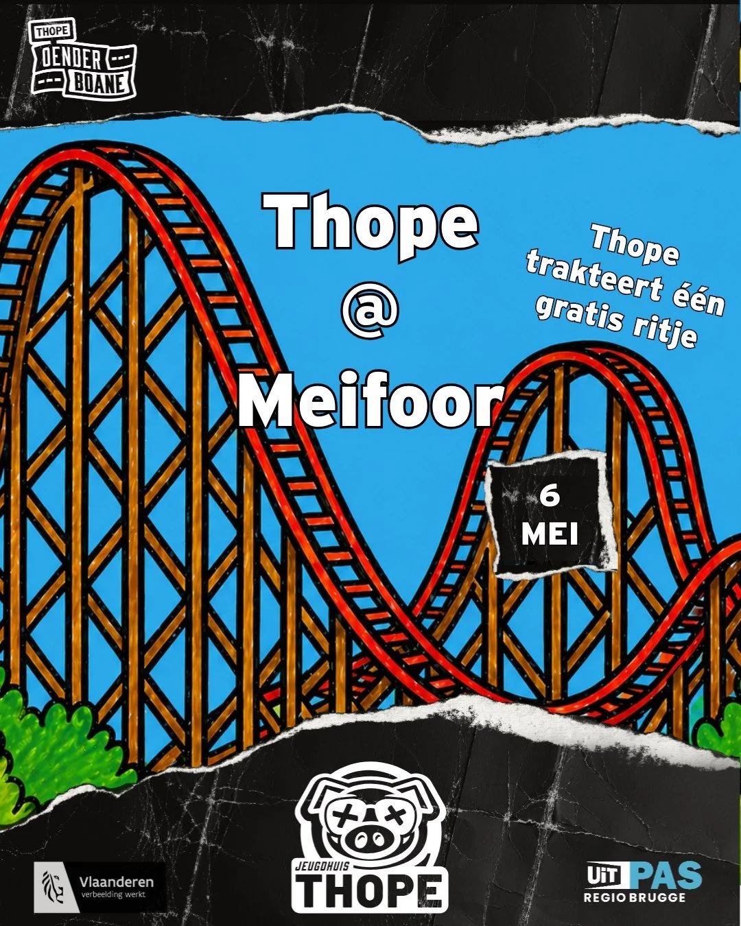 🎢Kermis @ Brugse Meifoor 🎢

Op woensdag 6 mei trekken we met jeugdhuis Thope naar de Brugse meifoor! 🎉Zin in een namiddag vol attracties en gezelligheid? Ga dan zeker met ons mee! 

🗓️ Woensdag 6 mei 
📍We spreken af om 14u aan het jeugdhuis
🎢Ie