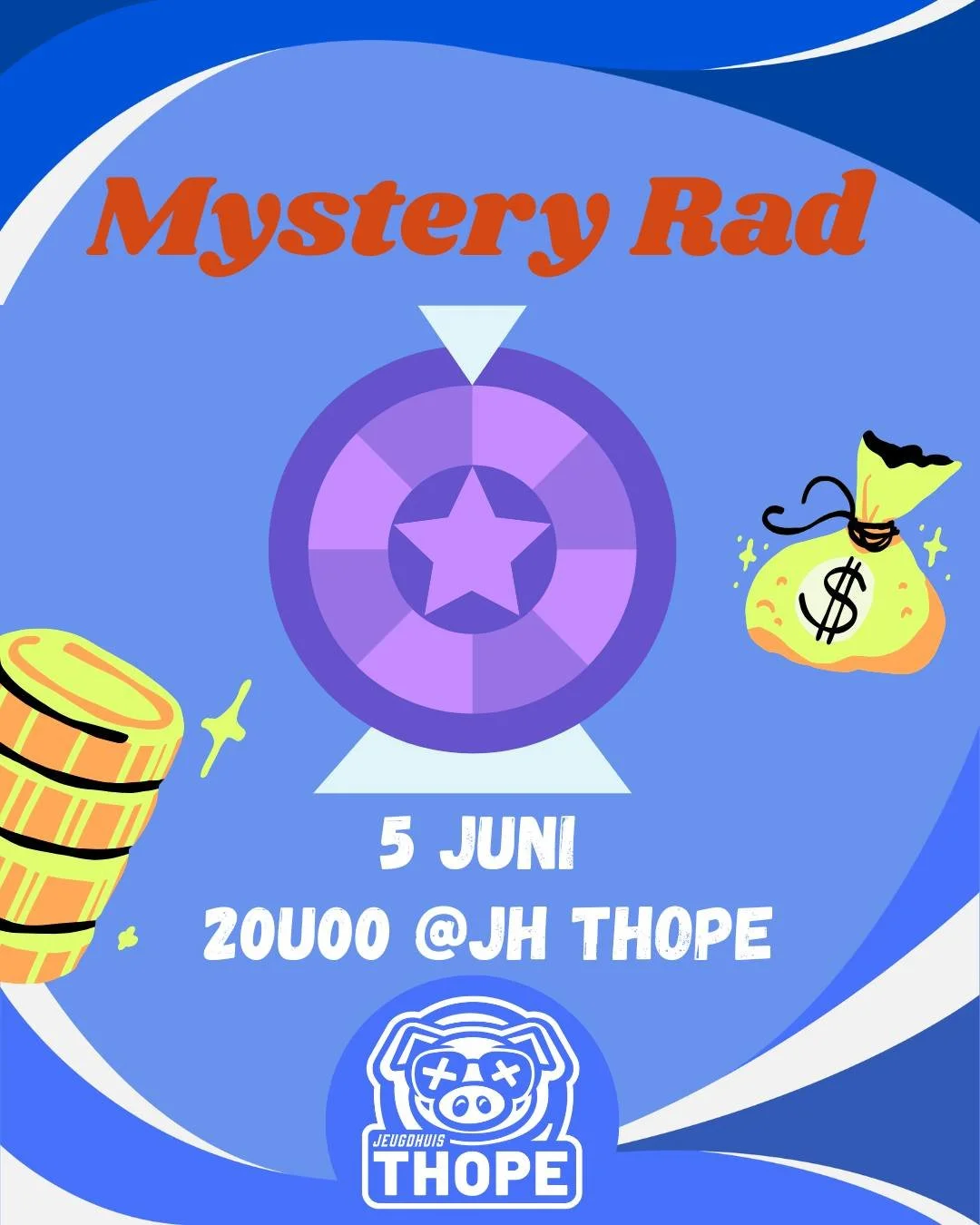 🎰 Vrijdagavond Bar 🎰

Vrijdag 5/06 in het jeugdhuis!! Draai aan het rad en ontdek je lot 👀! Een rad vol verrassingen, foute opdrachten en misschien wel gratis drank! Kom draaien, lachen en blijven plakken in het jeugdhuis! 🍻

Durf jij te draaien?
