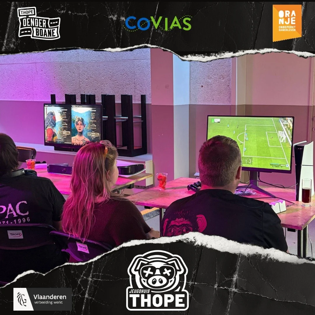 Twee weken geleden organiseerden we samen met Covias en Oranje een LAN-party in ons jeugdhuis.

Het werd een gezellige avond waarop jongeren samen konden gamen op de PlayStation, Mario Kart speelden op groot scherm en verschillende boardgames uitprob