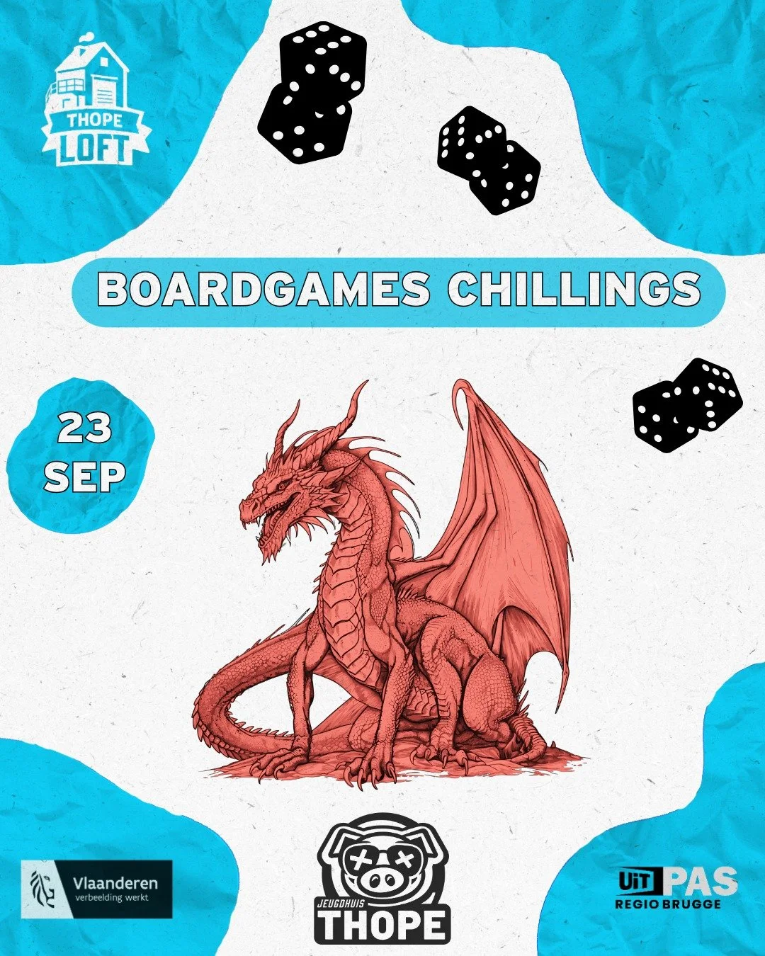 Volgende week woensdag Boardgames Chillings in onze loft! Kom af om boardgames te spelen of om op het gemak te chillen met een snack.