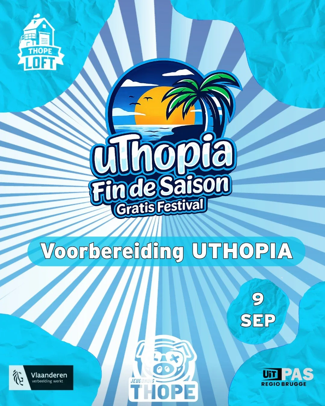 Morgen is onze Loft open! 
We starten met de voorbereidingen voor Uthopia, dus wie wilt kan komen meehelpen!!!