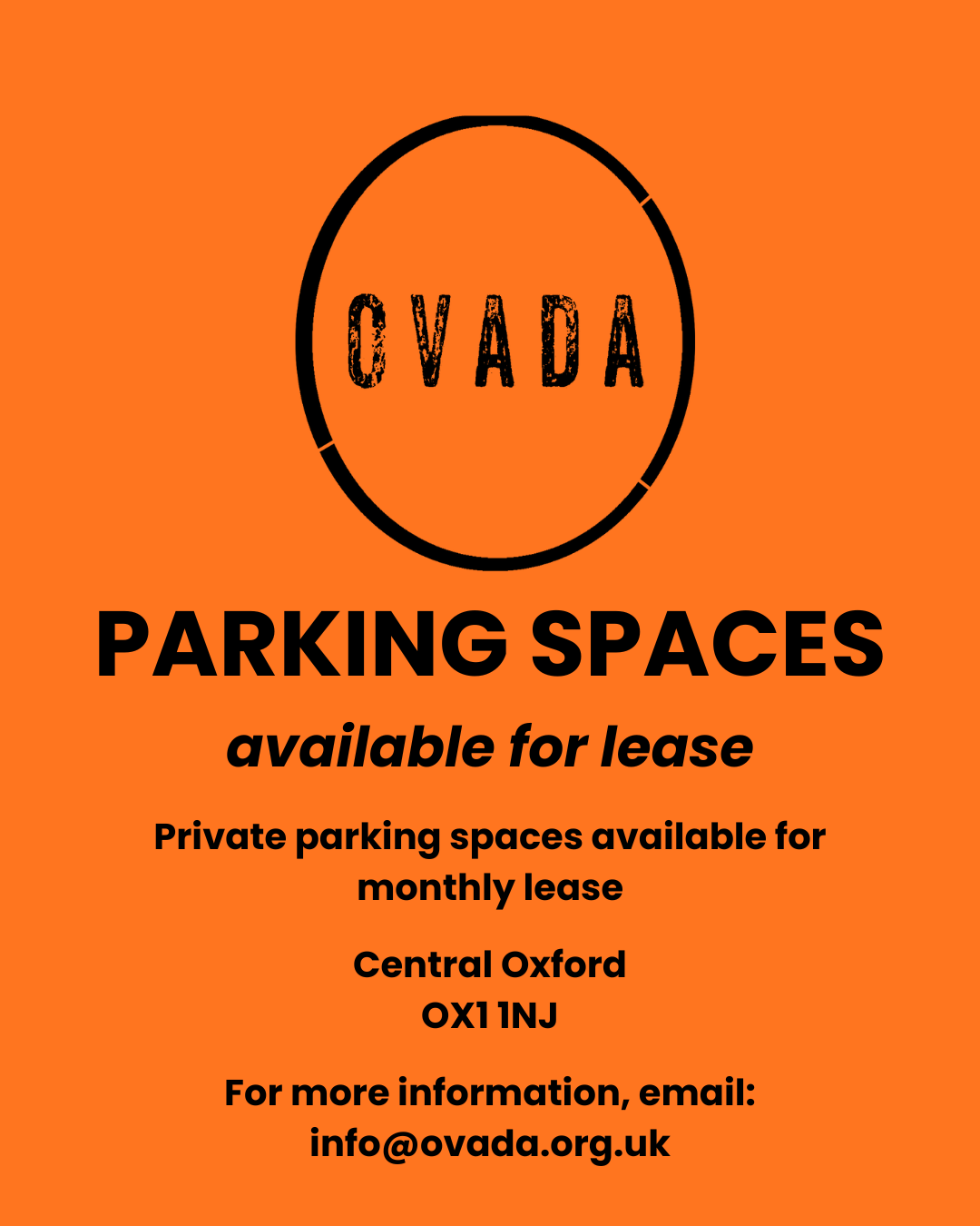 Parking spaces for lease poster