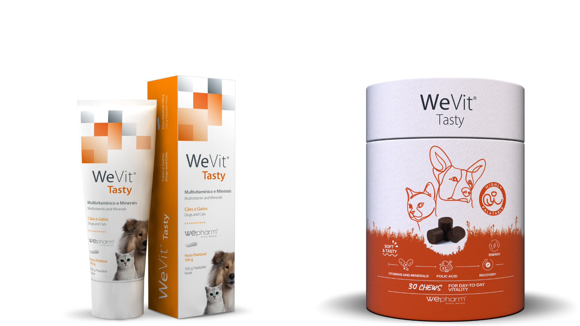 Aliment complémentaire pour chat et chien riche en calories, en vitamines essentielles et en minéraux, booster- WeVit