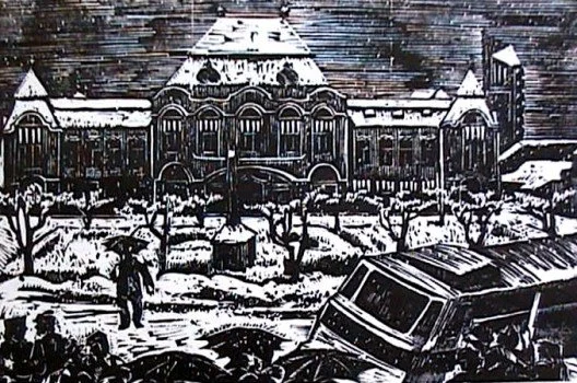 Winter in old square, Baia-Mare