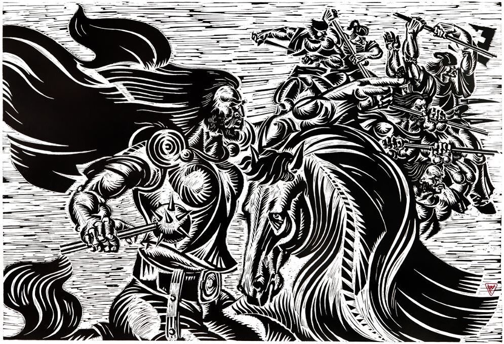 The Rebellion 1514 - Linocut engraving 70 x 100 (1980) by Walter Friedrich

#walterfriedrich #therebellion #linocut #woodcut #printmaking #art #artgallery #artist #exhibition #museum #handmade #painting #blackandwhite #authentic #instaart #potd #expr
